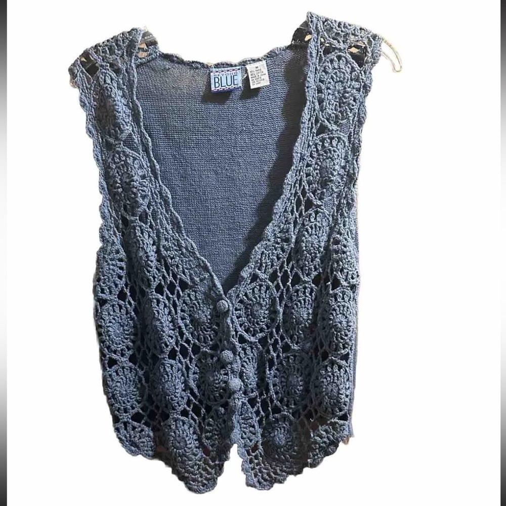 beyond blue vest vintage